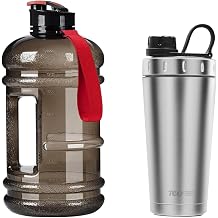 TOOFEEL 2.2 L Water Bottle and 20 oz Insulated Stainless Steel Shaker Bottle
