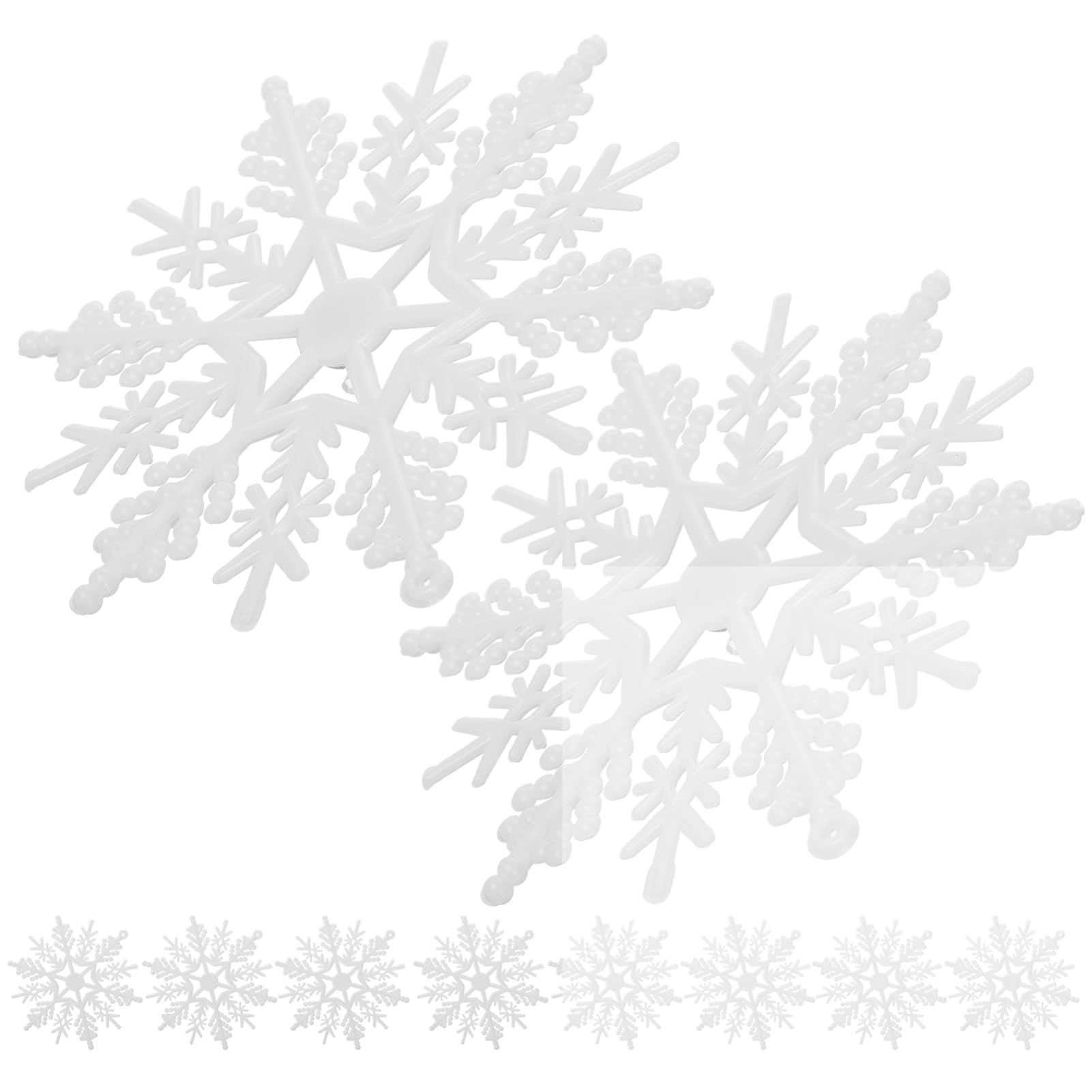 Toyvian 10pcs White Plastic Snowflake Ornaments Lifelike Glitter Snowflakes for Decorations for Christmas Tree Party and Home