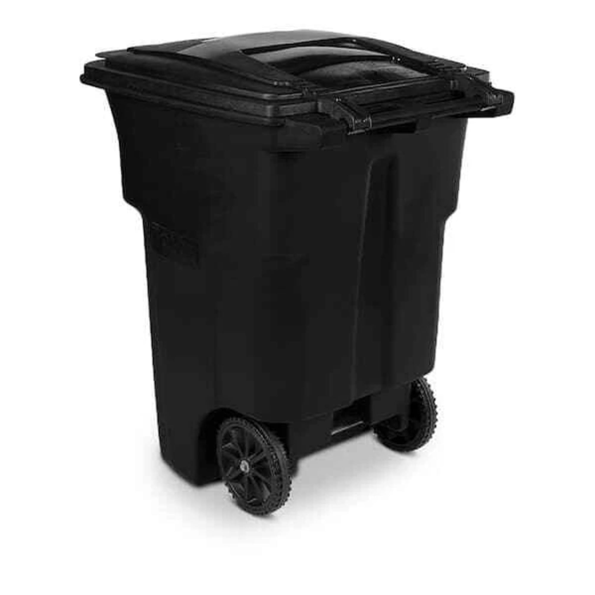 96 Gallon Outdoor Trash Can with Lid and Wheels, Heavy Duty Rolling Garbage Bin, Black