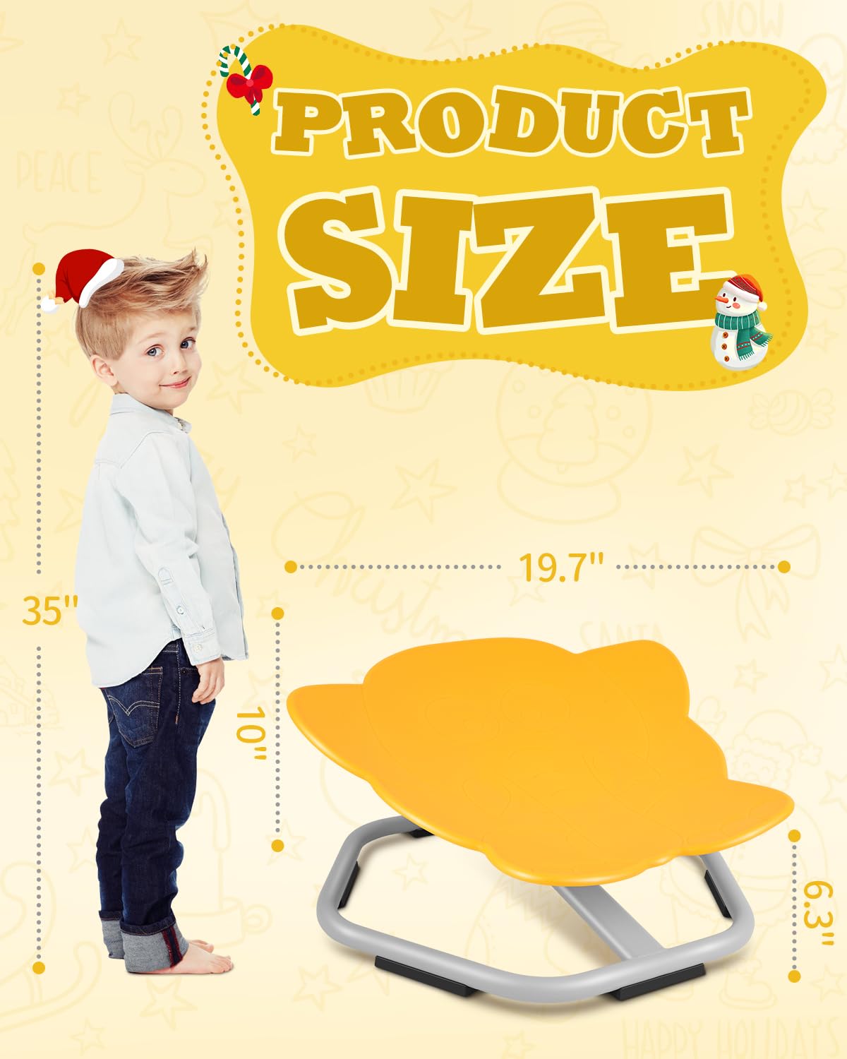 Dollate Swivel Chair for Kids, Autism Kids Swivel Chair Sensory, Sit and Spin Spinning Chair, Carousel Spin Sensory Chair, Load Bearing 220 Pounds Elephant Spinning Chair for Training Kids Balance