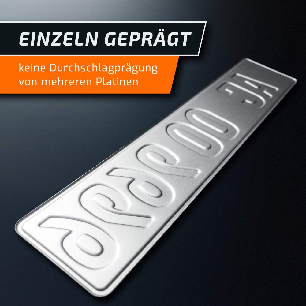 1 Parkplatzschild | 520 x 110 mm | WUNSCHTEXT BIS ZU 9 ZEICHEN | Parkplatz-Kennzeichen | Kfz Kennzeichen | Wunschbeschriftung | DHL-Versand