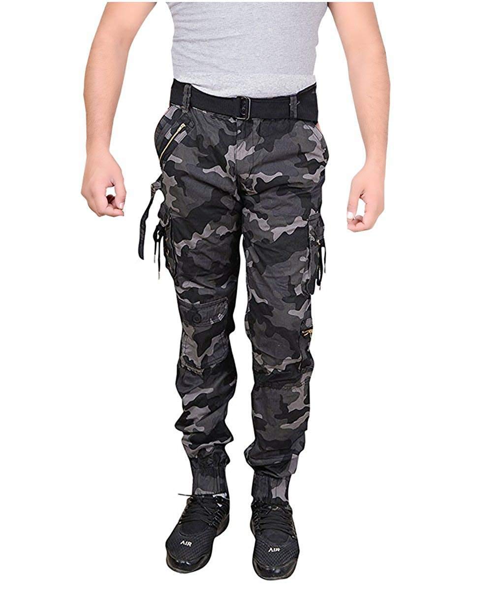 malvina Men's Cotton Relaxed Fit Zipper DORI Cargo|Jogger Pants|Army Dori Zipper Cargo|Camouflage (Dblack)-picture-18