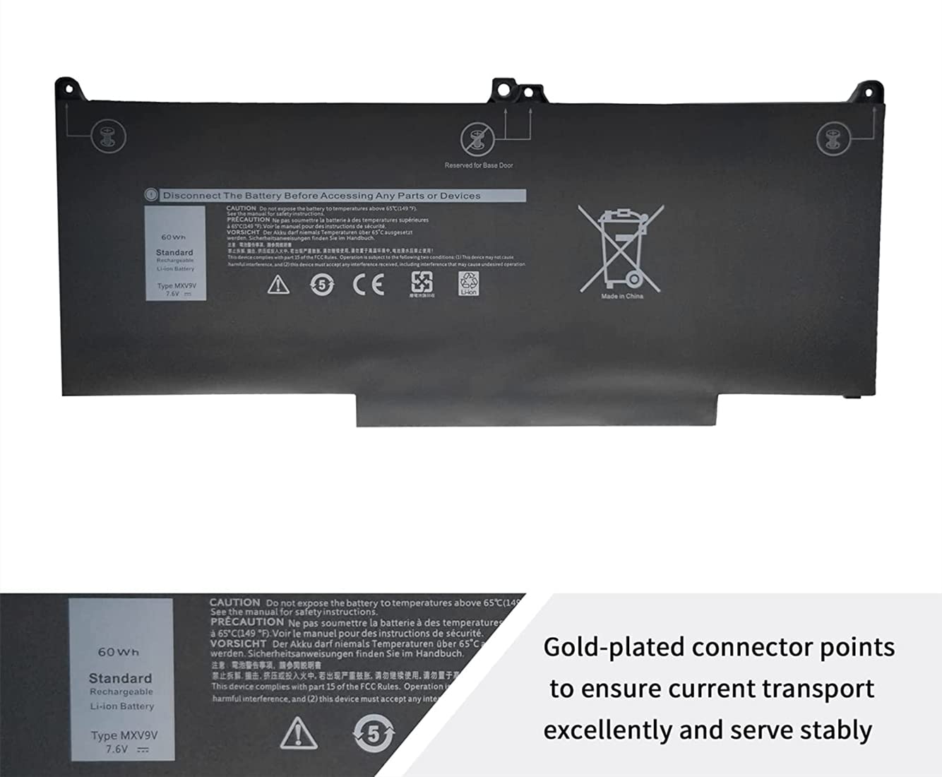 Ersatzakku Für Dell Latitude 5300/5310/7300/7400 – 7,6V 60Wh MXV9V (kompatibel Mit 829MX, 5VC2M)