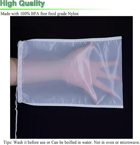 Miniatura 4 de 4 coladores de trapos, colador de bolsas de nueces de nailon de grado alimenticio, colador reutilizable para colar jugo de frutas, leche de nueces,