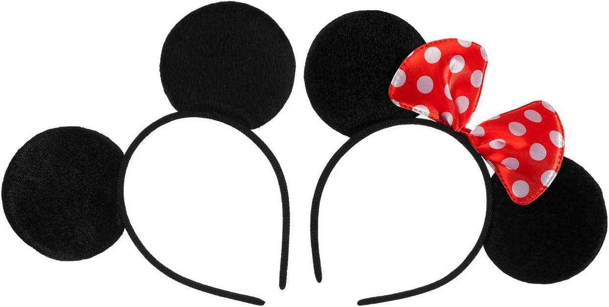 FANYITYFANYITY Mouse Ears, 2 Pcs Mice Ear Costume Headbands Hair Band for Christmas Party (Black&Dot)