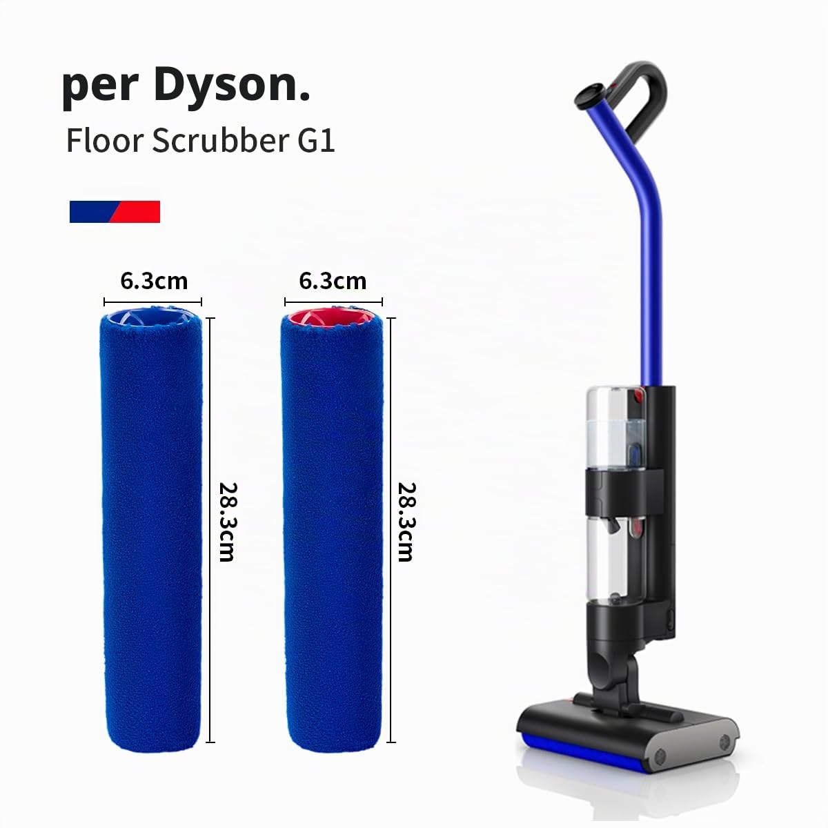 YanBan confezione da 2 rulli di spazzole di ricambio, compatibili con il pulitore a umido Dyson Wash G1
