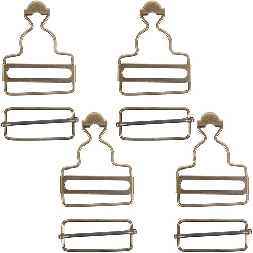 EXCEART 4 hebillas generales de metal con hebilla deslizante para monos, pantalones vaqueros (blanco)