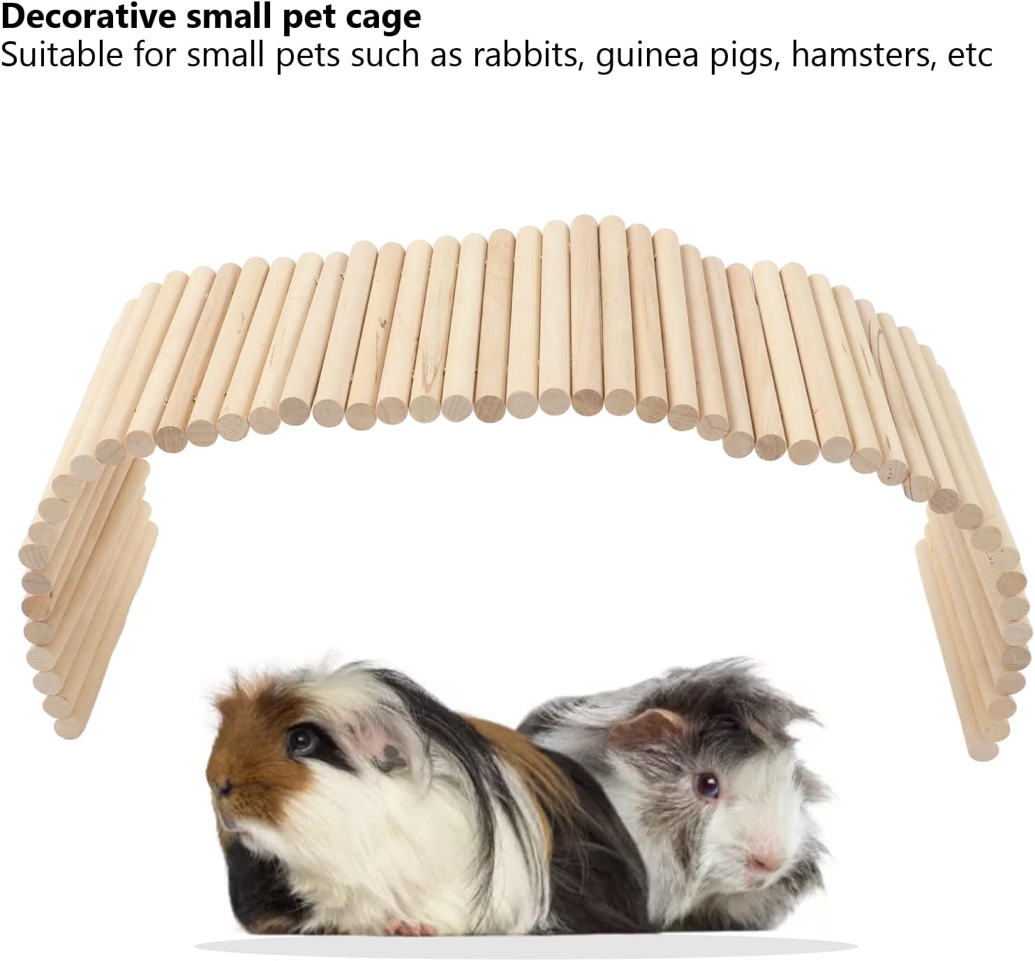 Pet Hideout Bridge Tunnel Wooden Safe Bendable Birch Climbing Tunnel for Guinea Pigs, Ferrets, Hedgehogs, Chinchillas