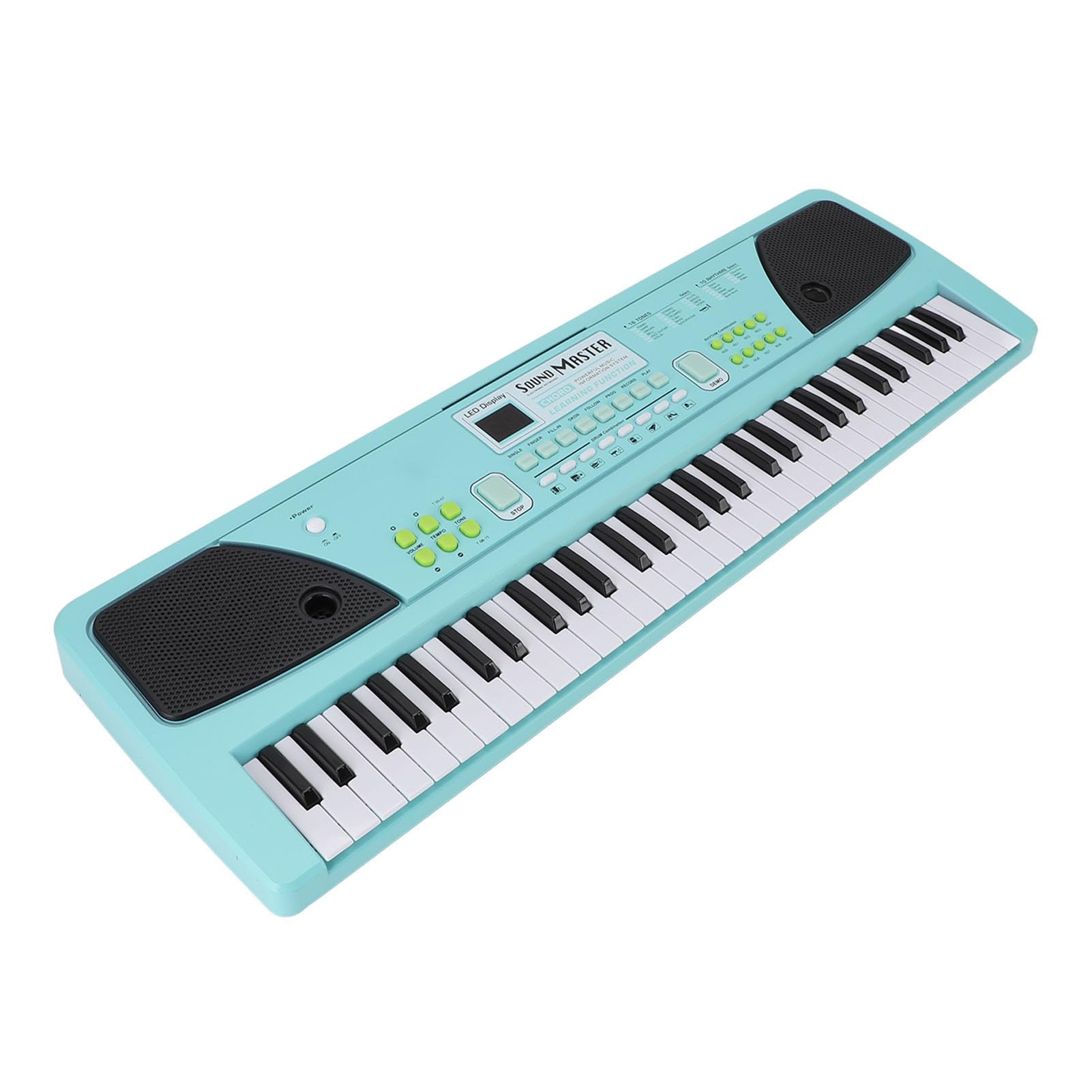 SEAFRONT Pianoforte con Tastiera Elettronica a 61 Tasti con Microfono USB Ricaricabile 16 Toni 10 Ritmi 6 Demo per Bambini Principianti