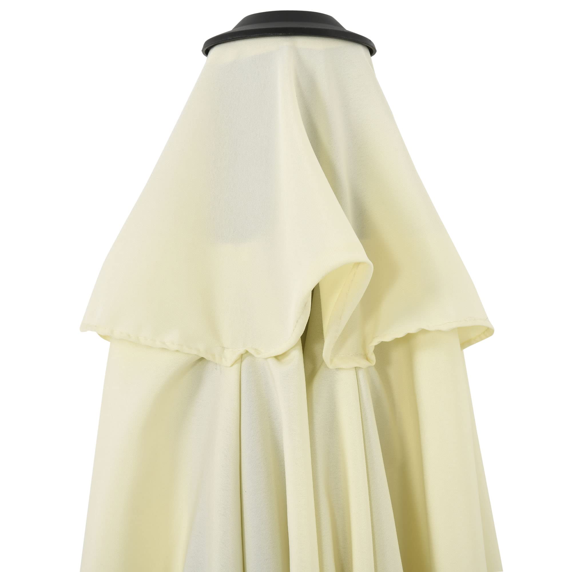 Outsunny Ombrellone da Giardino con Tettuccio 45° 2.7x2.5 m Beige e Nero | Poliestere e Metallo, 6 Stecche