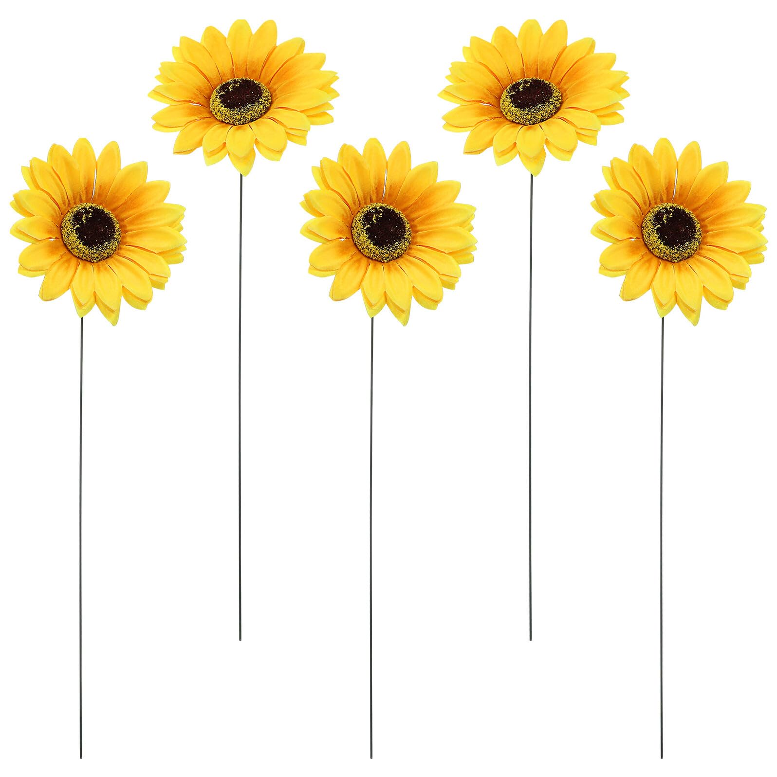 Piquets de jardin tournesol pour égayer une pelouse terne avec un ornement réaliste