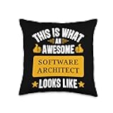 Fun Software Architects apparel Gifts Funny Quote Software Architect Throw Pillow, 16x16, Multicolor