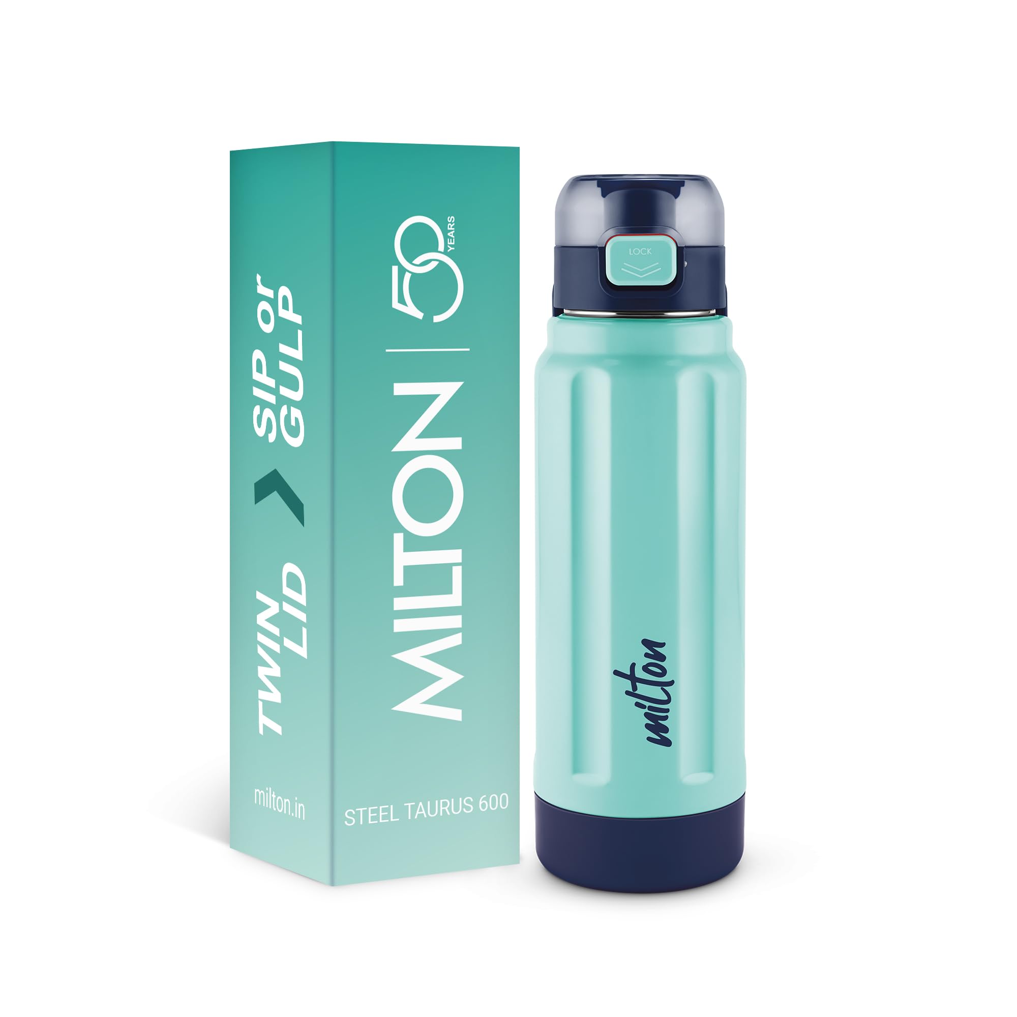 Milton Taurus 600 Steel Thermoware, Inner Stainless Steel, PU Insulated, Leak Proof Water Bottle for School Kids, Office, Gym, Easy to Carry Handle, 560 ml, Light Blue-image-30