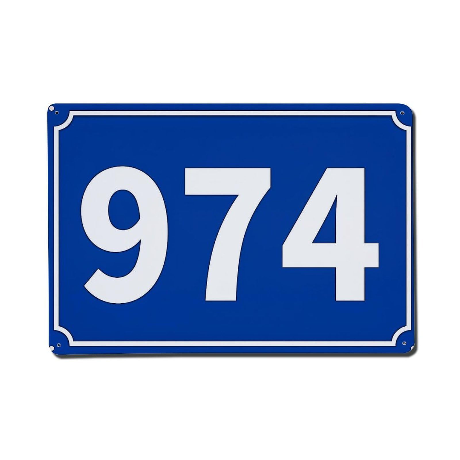 Blue Background White Numbers Border Retro Metal Tin Sign, Vintage Decor Art Poster for Bar, Home, Man Cave, Kitchen, Laundry Room Gift 8x12Inch