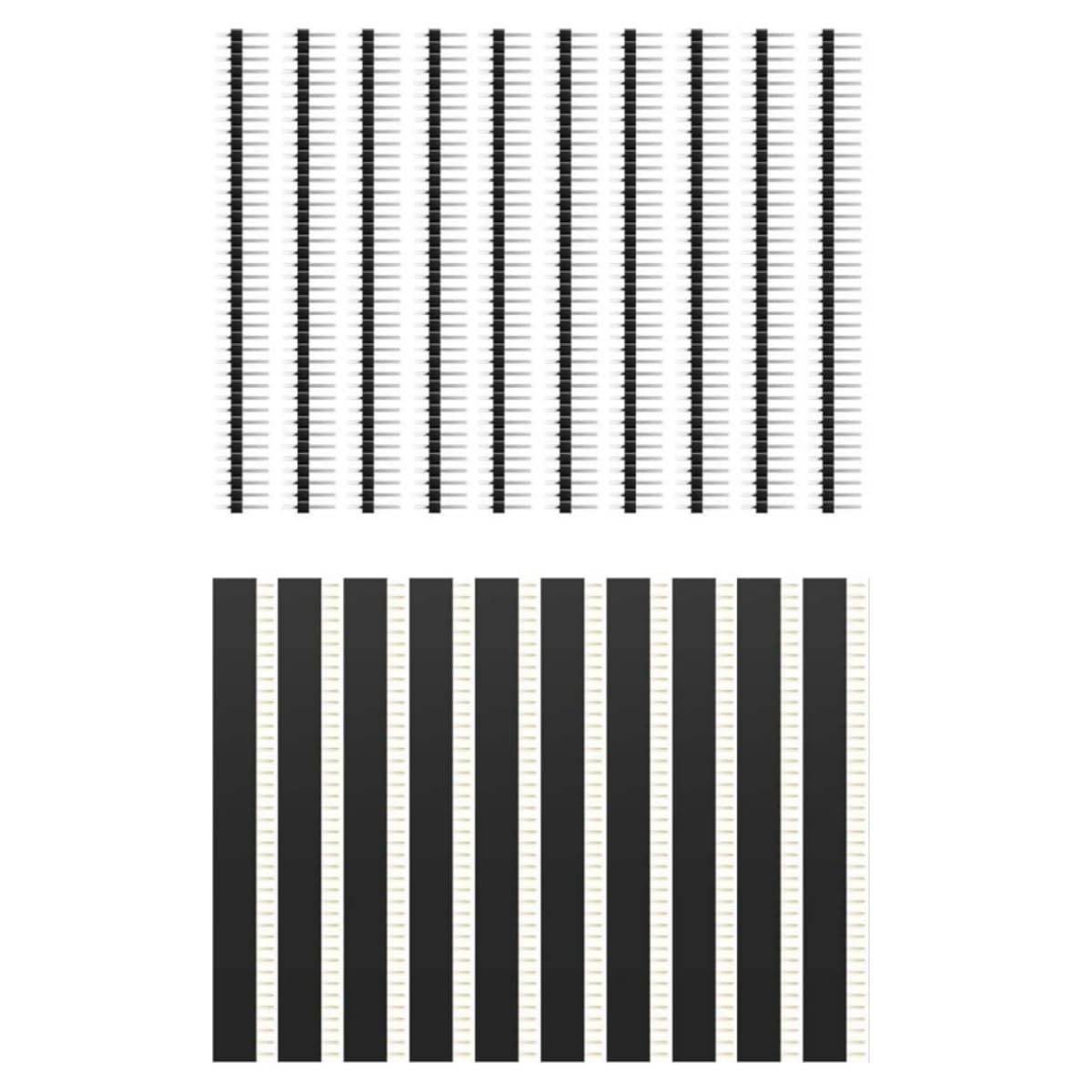 20 Pcs 2.54mm Pin Headers 40 Pin Breakaway PCB Board Pin Header Connector, Male and Female Pin Header Socket Connector, for Arduino Prototype Shield, Electronic Component Raw Materials(0.1 Inch)