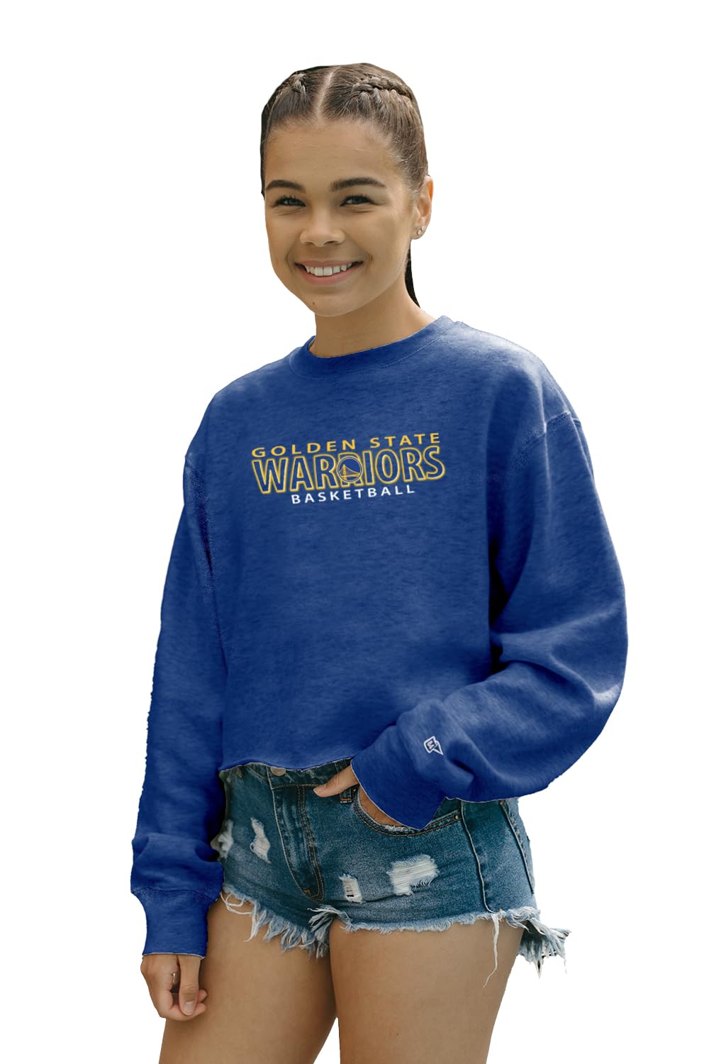 Blue 84 Women's NBA Officially Licensed Cropped Crewneck Sweatshirt Team Color
