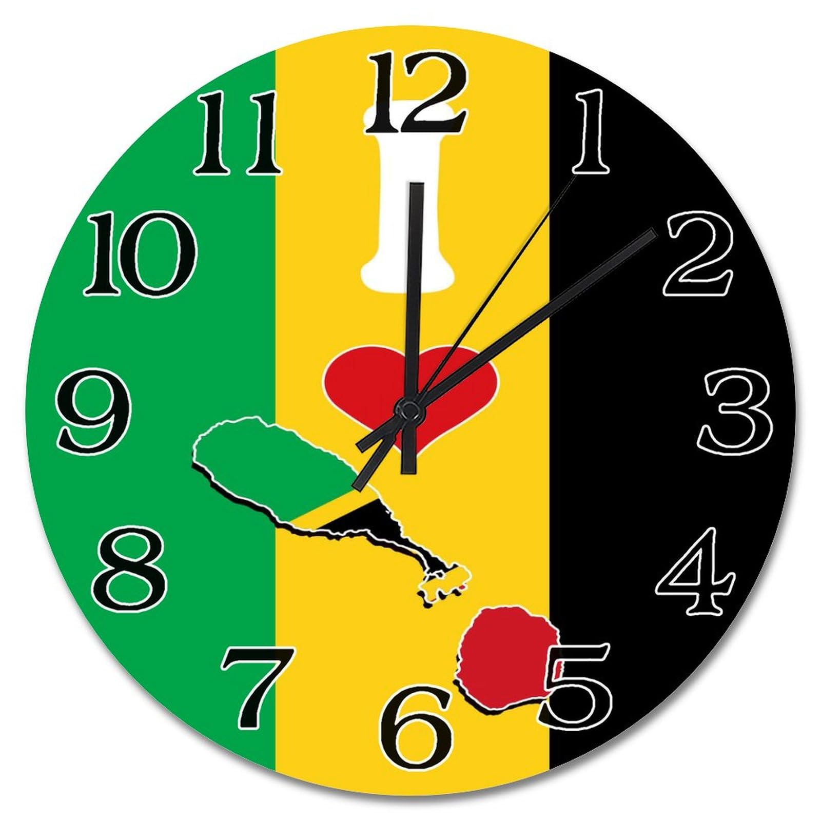 Grande horloge murale bois chic motif Saint-Kitts-et-Nevis 38,1 cm