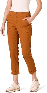 Amazon Essentials Women's High-Rise Regular-Fit Ankle-Length Tapered-Leg Khaki Pant