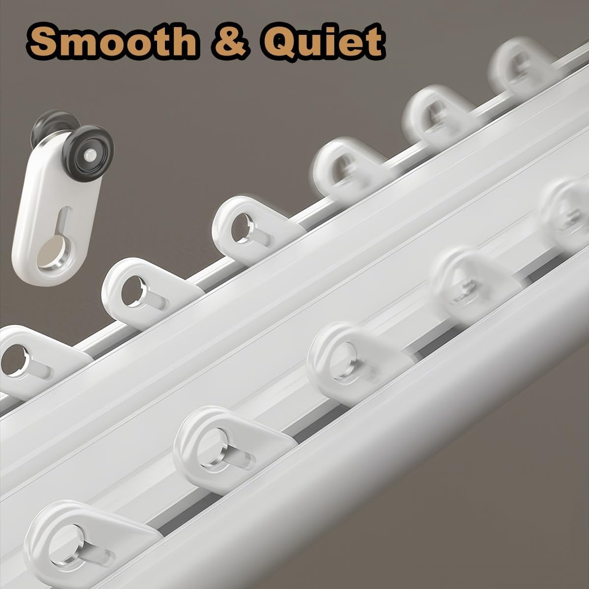 Heavy-Duty 18.7FT Double Aluminium Curtain Track System - Durable Room Divider Rails for Privacy in Open Spaces - Versatile White Curtain Rods for Home & Office