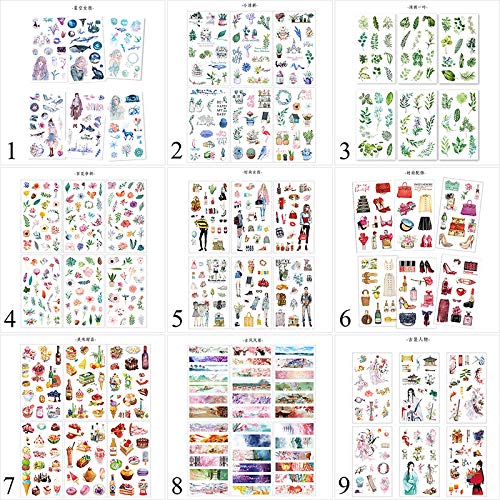 Kawaii Wald-Thema Aufkleber Set - Grüne Sticker Für Tagebuch, Scrapbooking & Deko - 44x44 Mm