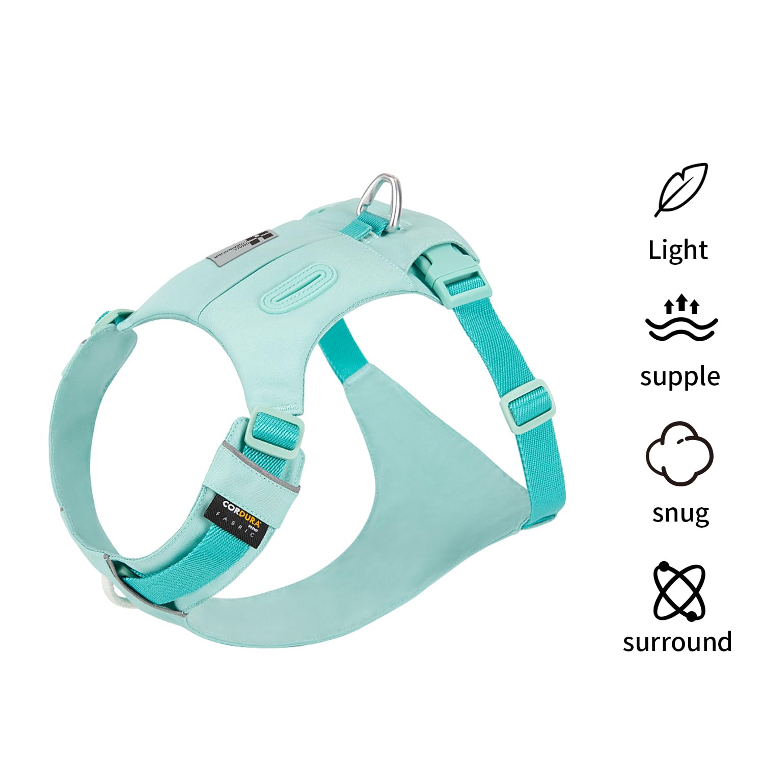 Small Combination Dog Harness Dog pocket Harness Adjustable, Turquoise (Aqua Green, M) - Image 2