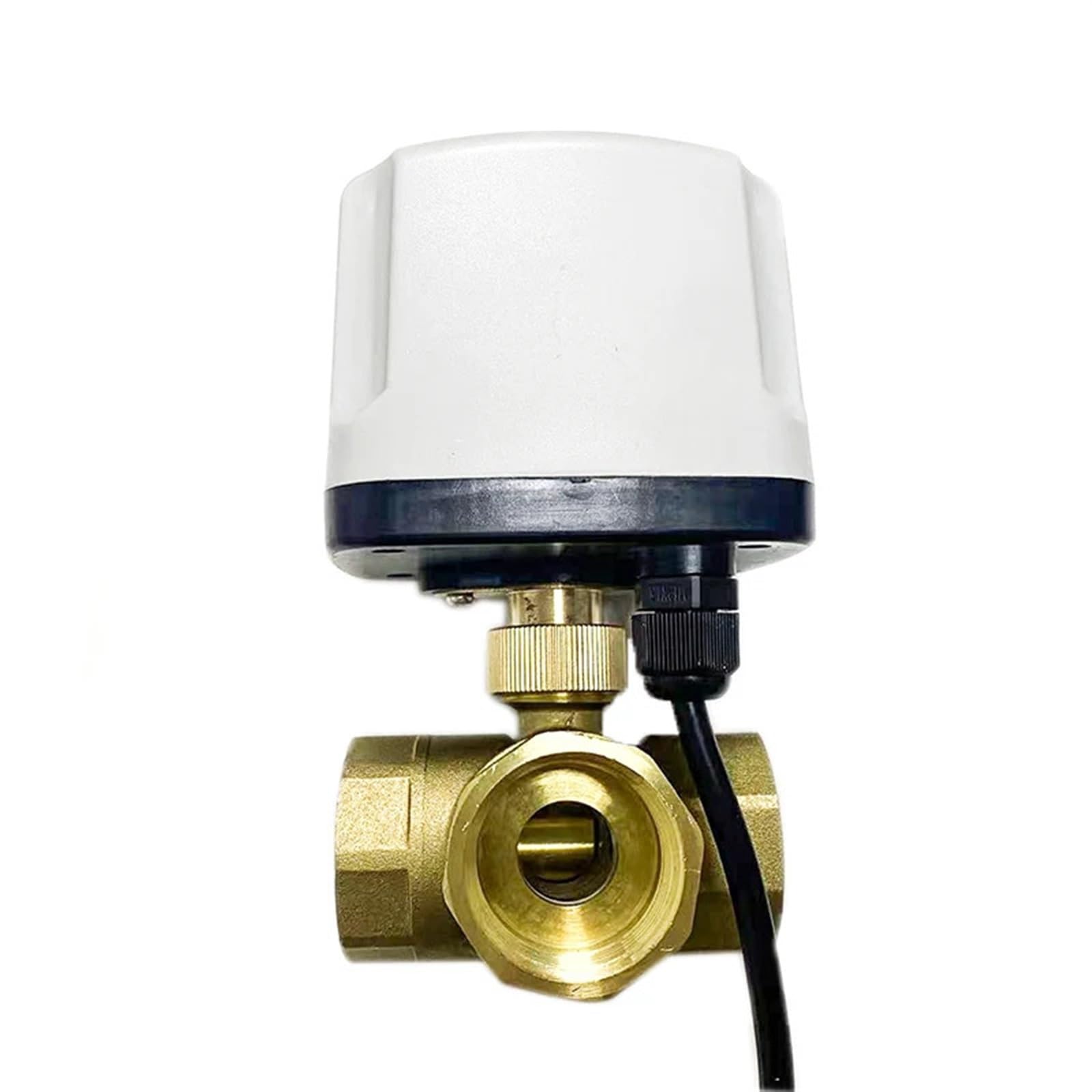 DMBGRXJF 1inch 3 Way IP65 Motorized Ball Valve 220V 12V 24V 3-Wire 2 Control T/L Type Brass Electric Ball Valve 1Pcs(Color:L TYPE_12VDC)