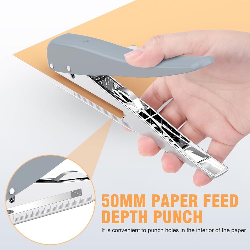 Lamsimoy Heavy Duty Single Hole Punch,Hole Puncher 25 Sheets Capacity Paper Punch for Paper ID PVC Cards Scrapbook 6MM - Image 4