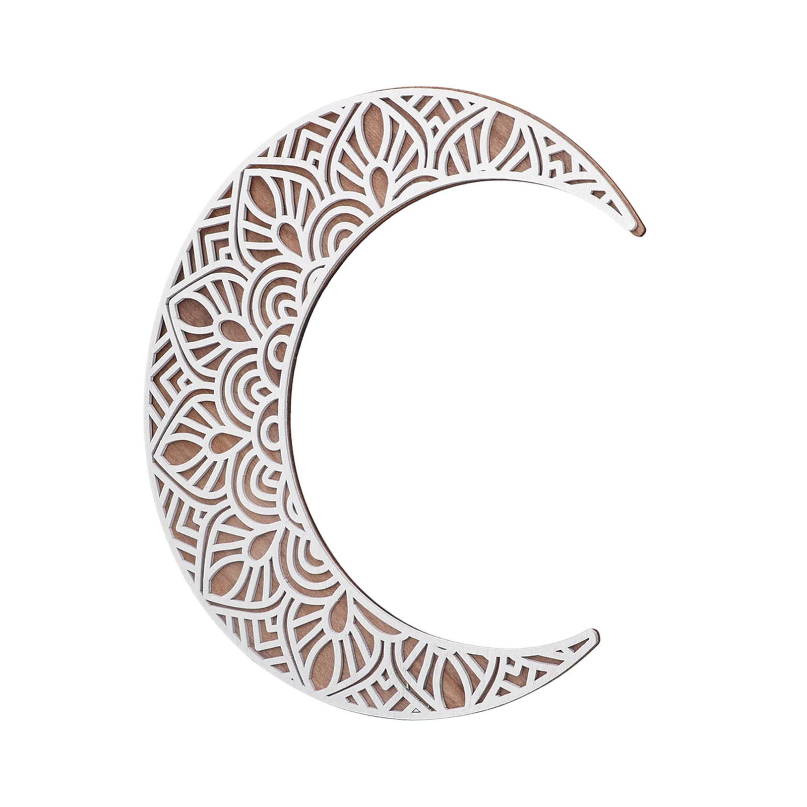 EujgoovMoon Phase Wooden Carving, Moon Phase Carving Hollow Pattern Hollow Moon Decorative Pendant Hollow Pendant Elegant Workmanship Moon (Type A)