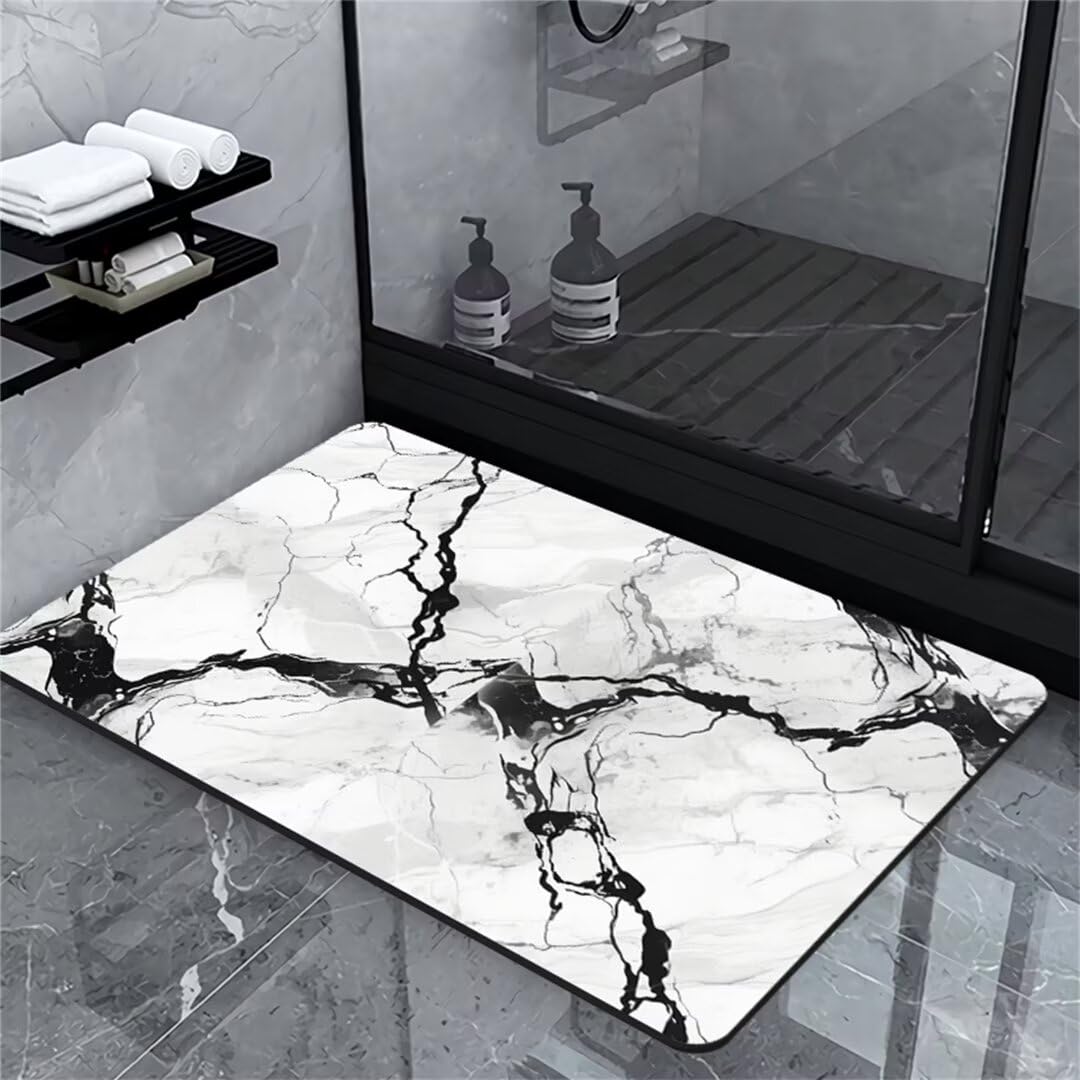 Badezimmerteppich Badematte rutschfest Badematte Badteppich Badvorleger 90x120cm Badematten Badteppiche Duschmatte rutschfest, Duschvorleger Badezimmermatte rutschfest Stein Badematte Stone