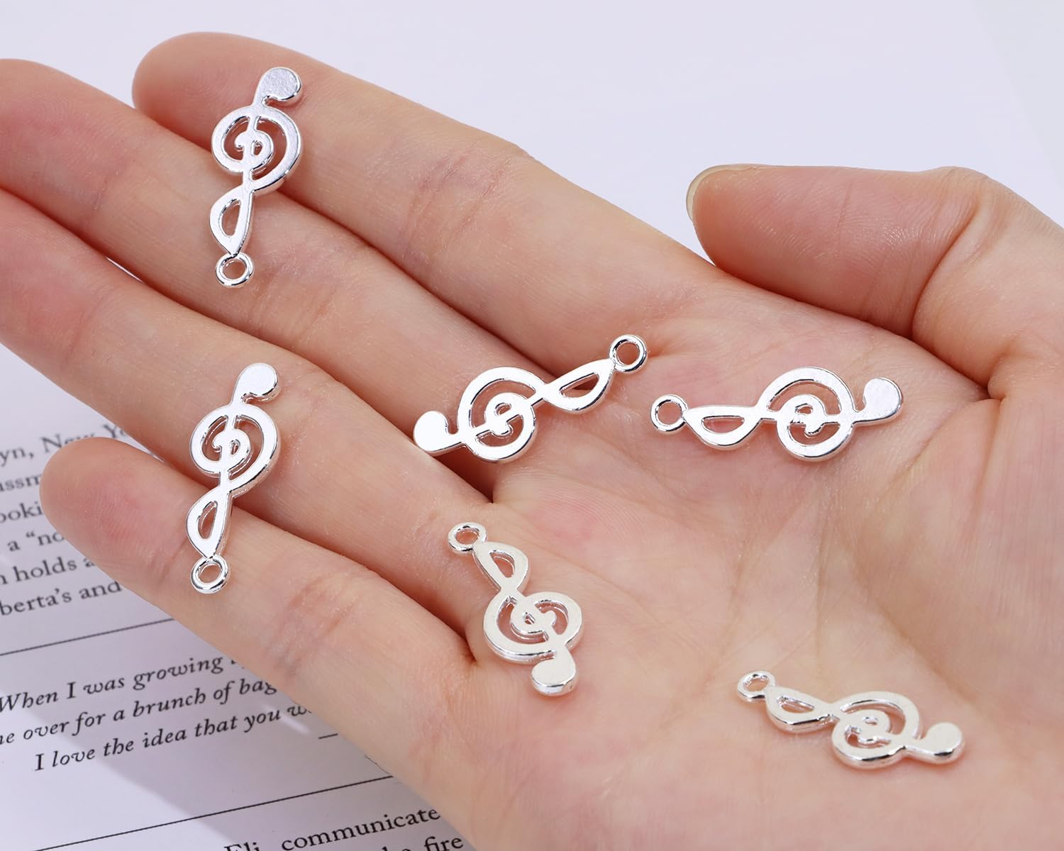 Vintage Musical Note Charms 25 x 10mm Music Theme Instrument Pendant for Bracelet Earring Necklace Keychain Jewelry Making Cards Scrapbook Gift Christmas Ornaments DIY Craft, 30PCS - Image 4