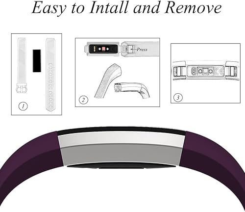 Miniatura 8 de GEAK - Pulseras compatibles con Fitbit Alta y Fitbit Alta HR, paquete de 3 pulseras de silicona suave para Fitbit Alta HR, bandas con hebilla de