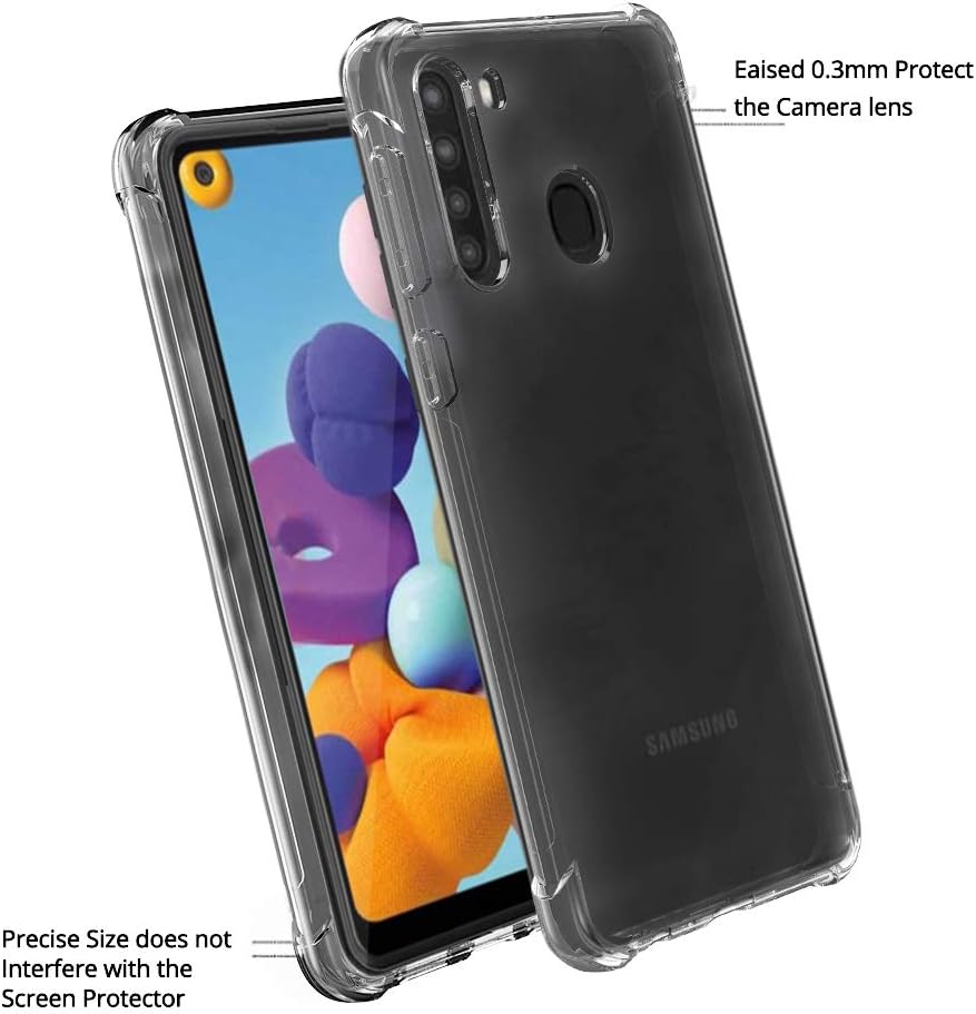 QHOHQ Case for Samsung Galaxy A21 (Not Suitable for A21S),Transparent Ultra Slim Soft Silicone TPU Anti-Fall Case (Clear)