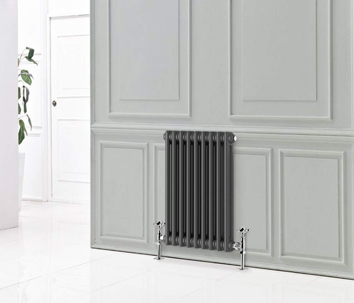 NRG 600x425 Cast Iron Horizontal Radiator Anthracite 2 Column Central