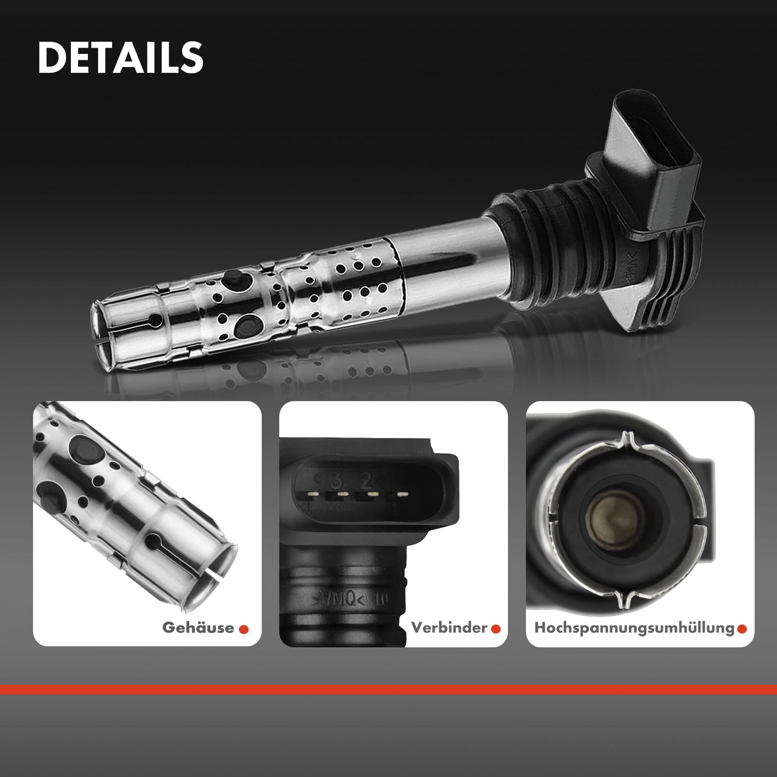 Frankberg 4 bobinas de encendido 06B905115D | Compatible con: Golf IV Variante 1J5, Nuevo Beetle 1C1 9C1, P.a.s.s.a.t 3B3, Nuevo Beetle Cabriolet 1Y7
