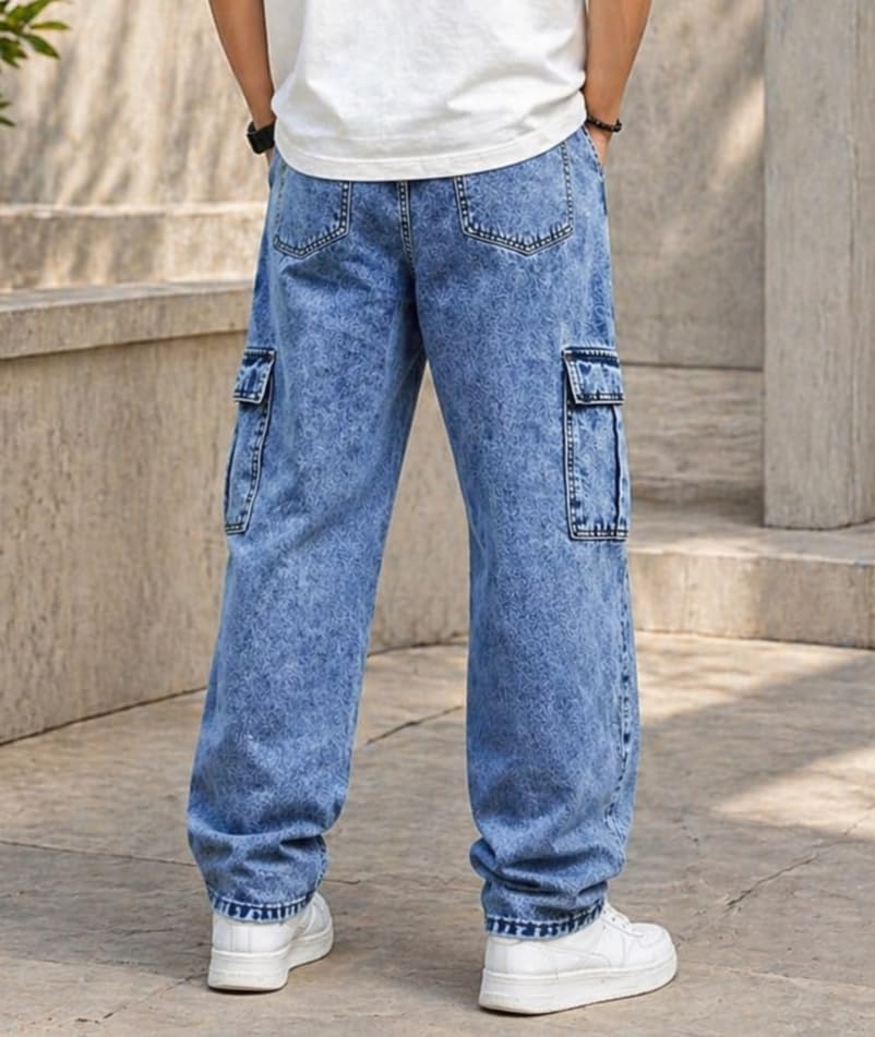 Image of ODDMONKEY Men Jeans || Cargo Jeans for Man ||Cargo Pant for Man || Jeans for Men || Men Cargo Pants || Straight Fit Jeans for Men