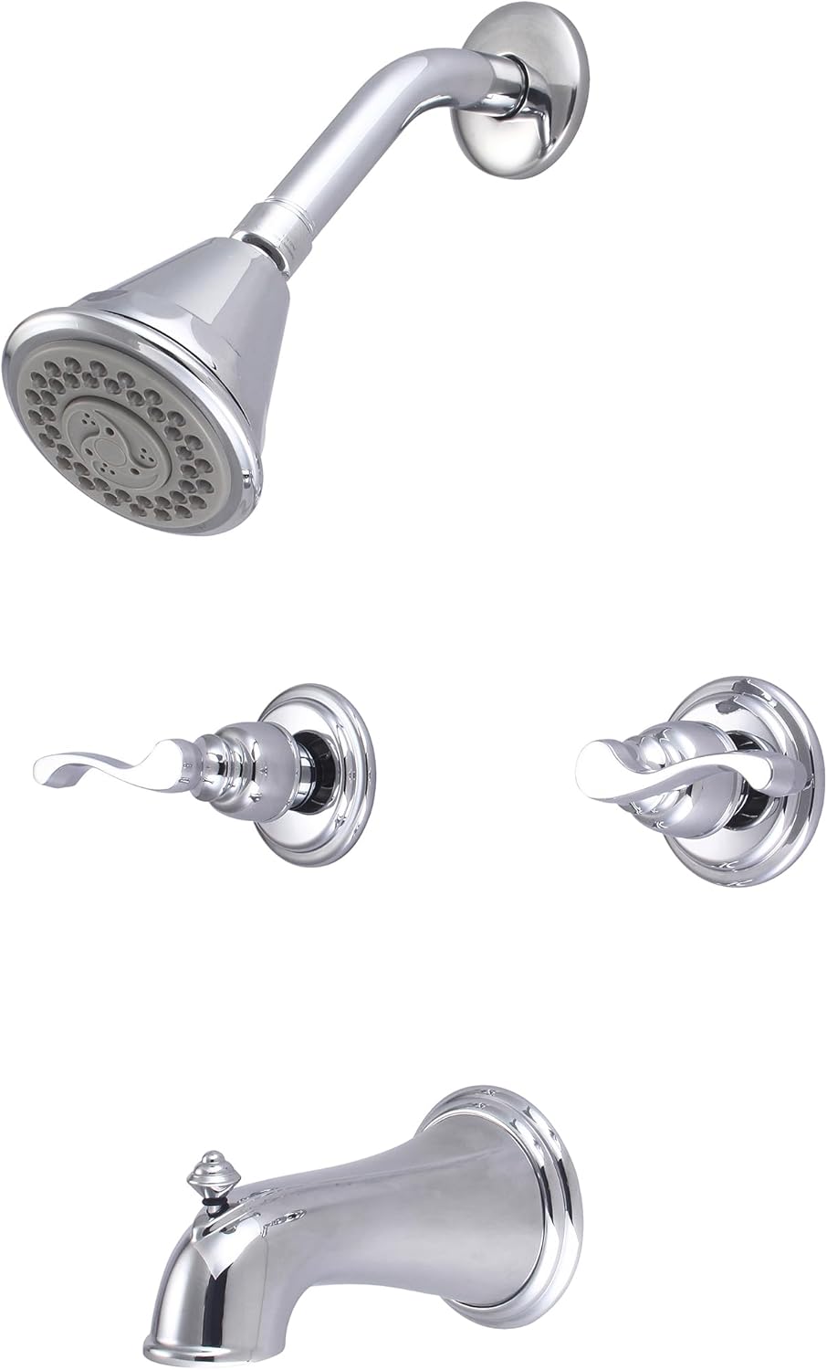 Central Brass 8997-B4 Brass Four Function Showerhead Two Handle Tub & Shower Set in Chrome