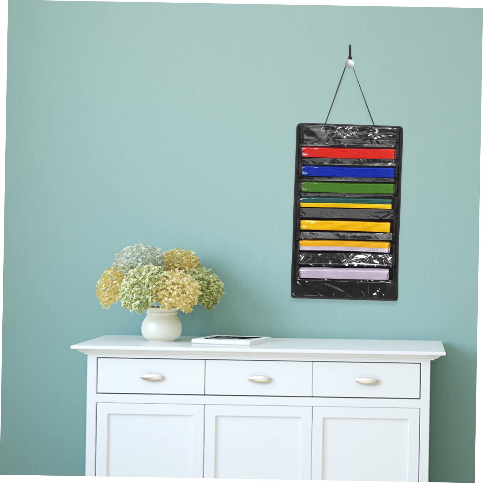 Ciieeo Karate Belt Display Holder Wall Mounted Felt Organizer for Martial Arts Convenient Storage for Easy Viewing and for Belts and Accessories Space Saving Wall Hanging