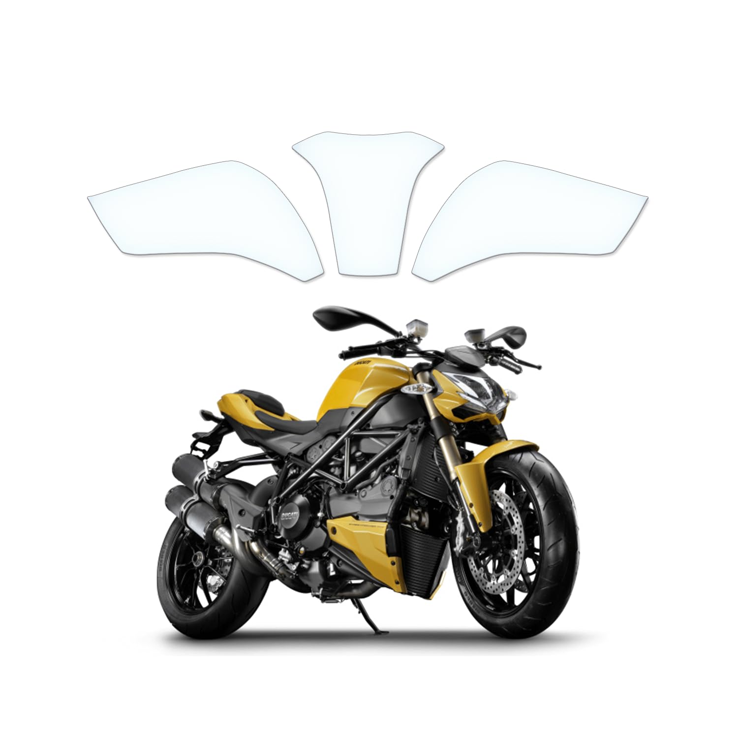 Tankschutzfolie Lackschutz Tankpad Transparent geeignet für Ducati Streetfighter 848 2015+