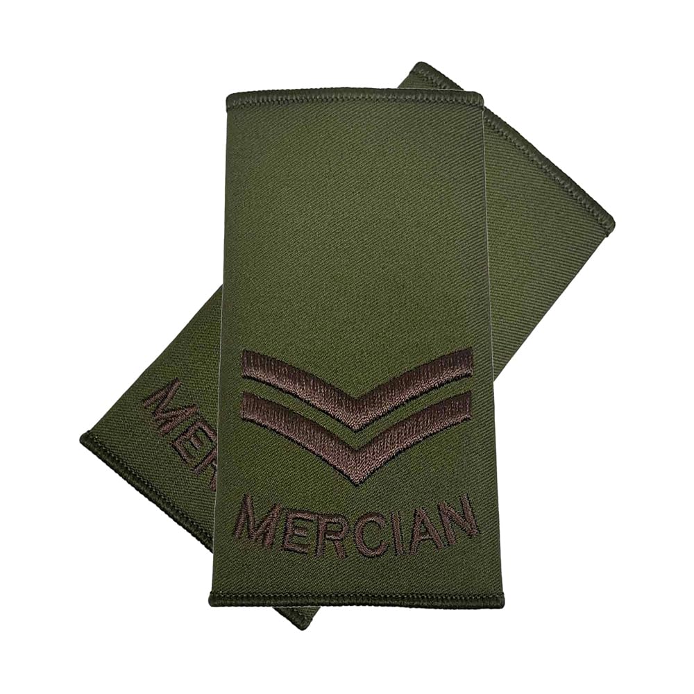Cl Distribution Unisex Brown On Olive Pair Of Mercian Regiment Rank Slides - Corporal