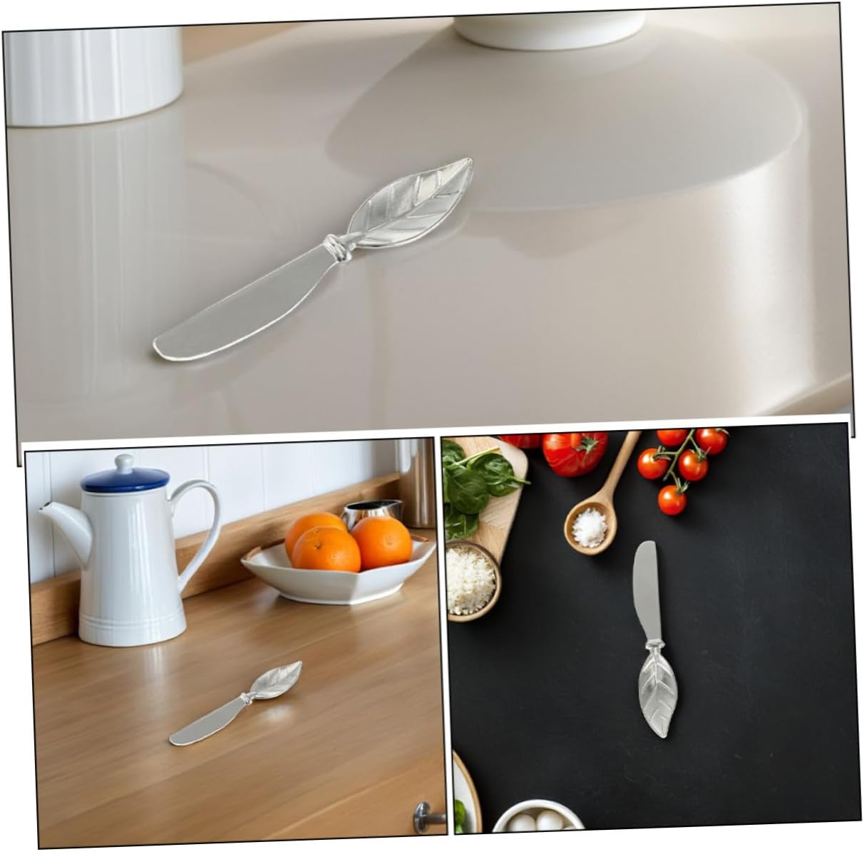 4pcs Alloy Butter Spreader Knives Small Cheese Spreader Set with Leaf Design for Appetizers and Charcuterie Boards