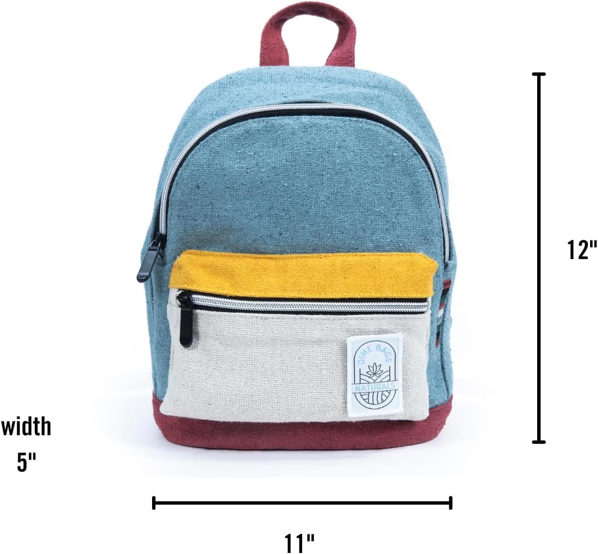 DIME BAGS Mini Hemp Backpack, Made with 100% Nepali Hemp, Travel Bag with Adjustable Padded Straps & Hidden Pocket, Eco-Friendly Daypack for Everyday Use, Unisex, Naturals Mystic (Boho Cream) - Image 3