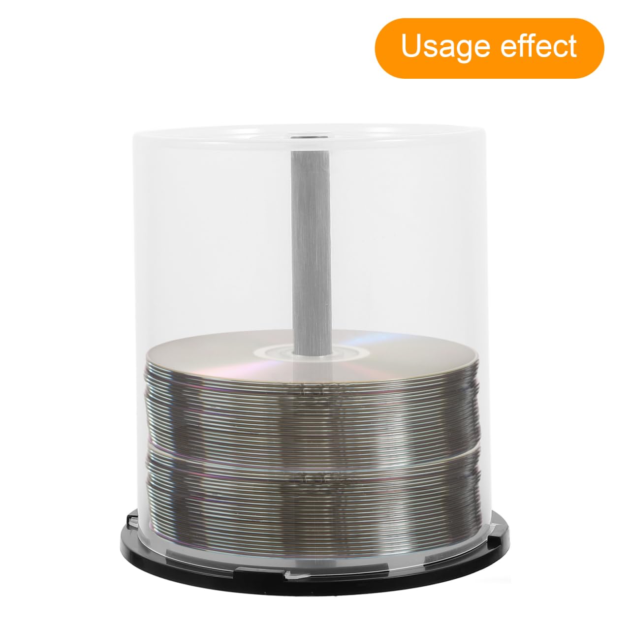 4 piezas de CD/DVD, caja de almacenamiento vacía para CD/DVD, caja de almacenamiento de CD/DVD, caja de almacenamiento transparente de 100 discos con base negra