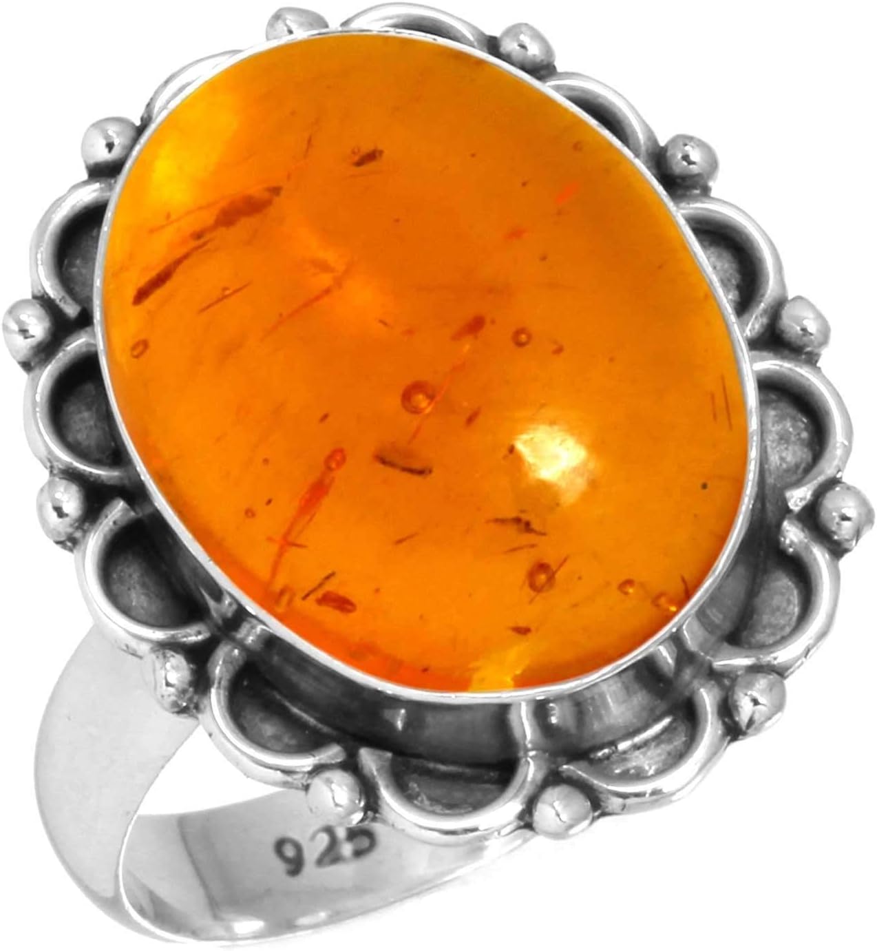 Boho Handmade Jewelry Chunky Natural Gemstone Pearl, Carnelian, Crystal, Lapis Oval Genuine 925 Sterling Silver Ring For Women