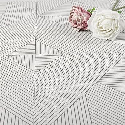 Elffloor Peel and Stick Floor Tile Waterproof Vinyl Flooring Self Adhesive Easy to Install 11.8 in×11.8 in Line Pattern Floor Stickers for Bathroom, Bedroom, Kitchen, 10 Pcs