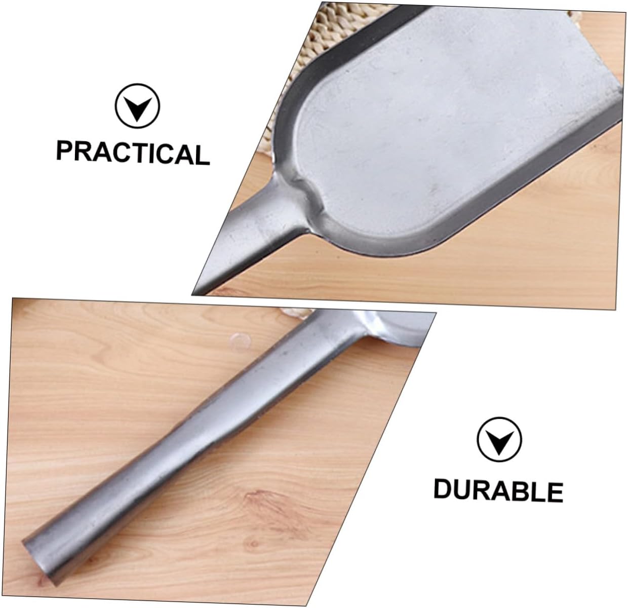 2Pcs Long Handle Kitchen Stove Coal Ash Shovel Lightweight Practical Fireplace Cleaning Tool for Pot Stove and Grill Use