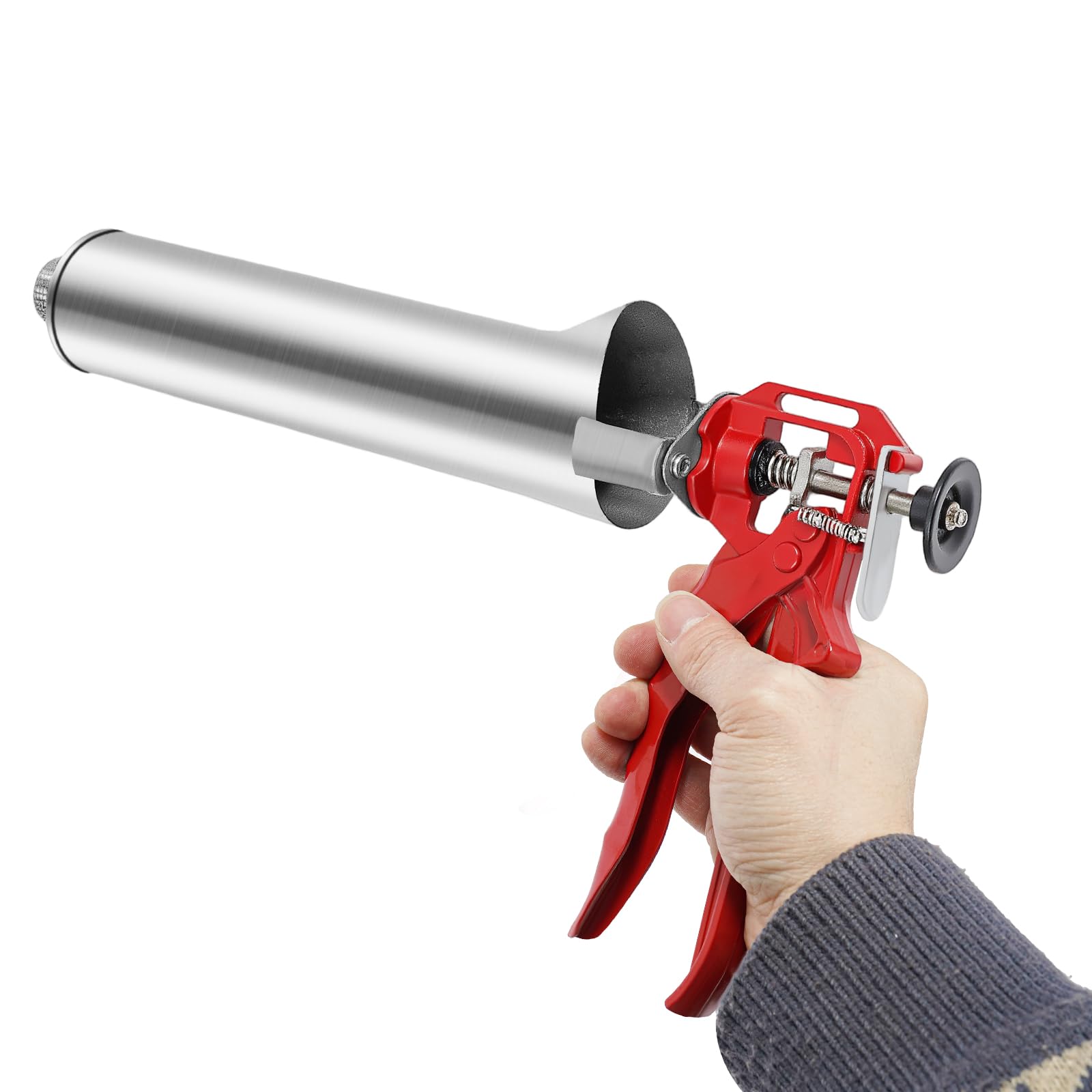 Set di pressa per malta, pistola per malta, pistola per gesso, per cemento, da parete, con 2 ugelli, ideale per riempimento delle fughe e riempimento delle fughe, 2-5 mm
