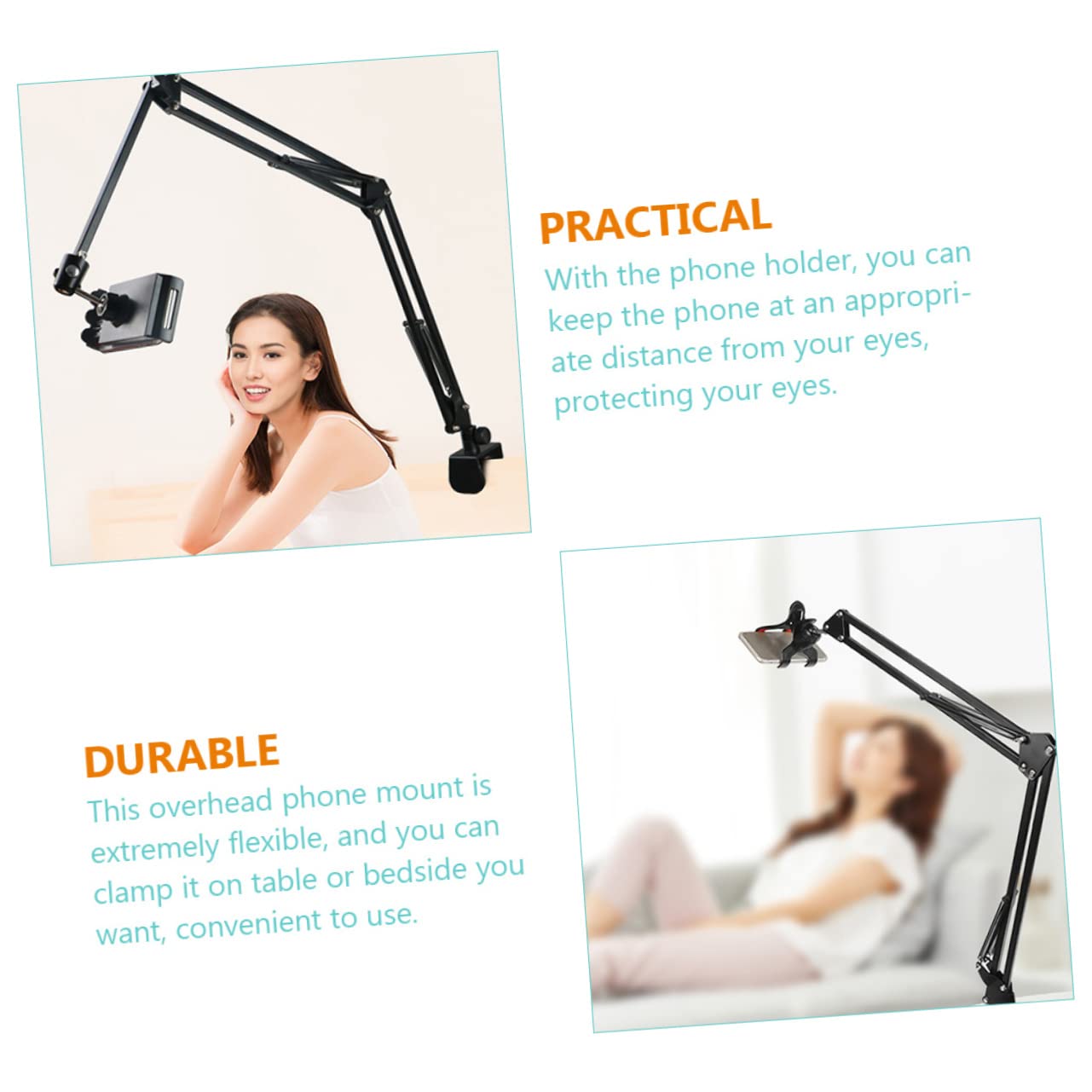 KOMBIUDA Soporte para Teléfono Móvil Telescópico Ajustable Soporte De Metal Plegable para Escritorio Simple para Teléfono Celular
