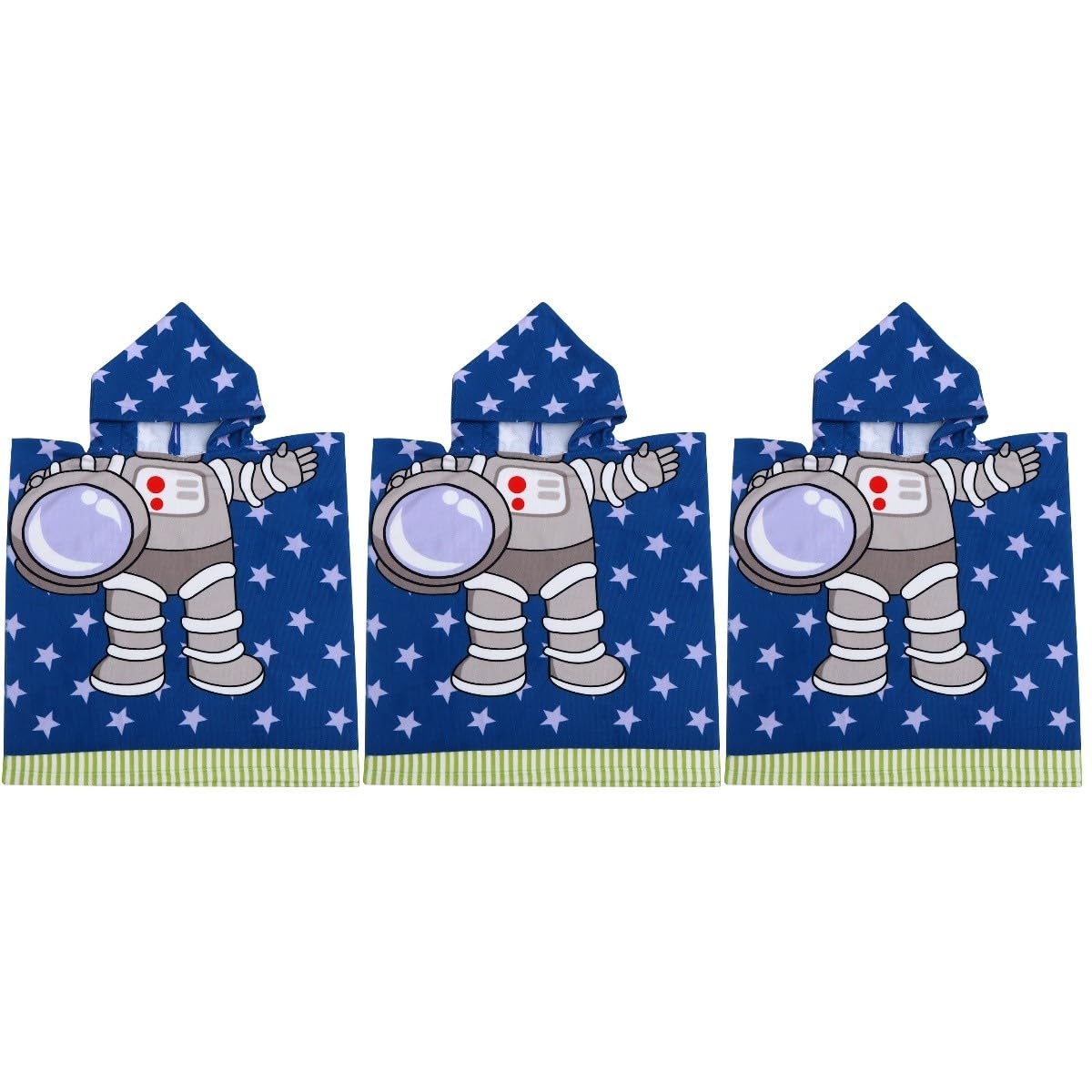 PRETYZOOM 3 Pièces Cape pour Enfants Serviettes pour Bébé Fille Serviette Poncho pour Enfants Serviettes De Bain pour Tout-Petits Peignoir Bébé Manteau à Capuche Polyester (Polyester) Blue