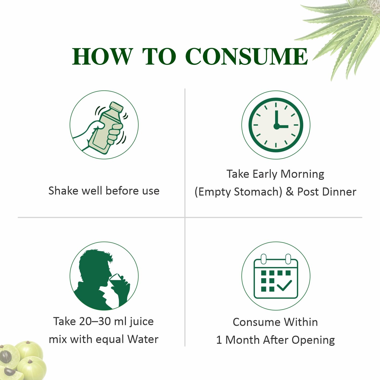 Axiom Aloevera Amla Juice 1L Pack of 2 | Boosts Immunity | Helps to purify Blood | Helps in Digestion | Healthy Eyes | 100% Natural WHO GMP, GLP Certified Product 2
