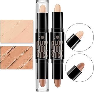 Contour Stick,2 in 1 Makeup Highlight Shading Stick,Contour Kit Natural & Bronzer Stick,Double Head Contour Concealer Highlighter Stick,Waterproof Long Lasting Contour Concealer Highlighter Stick